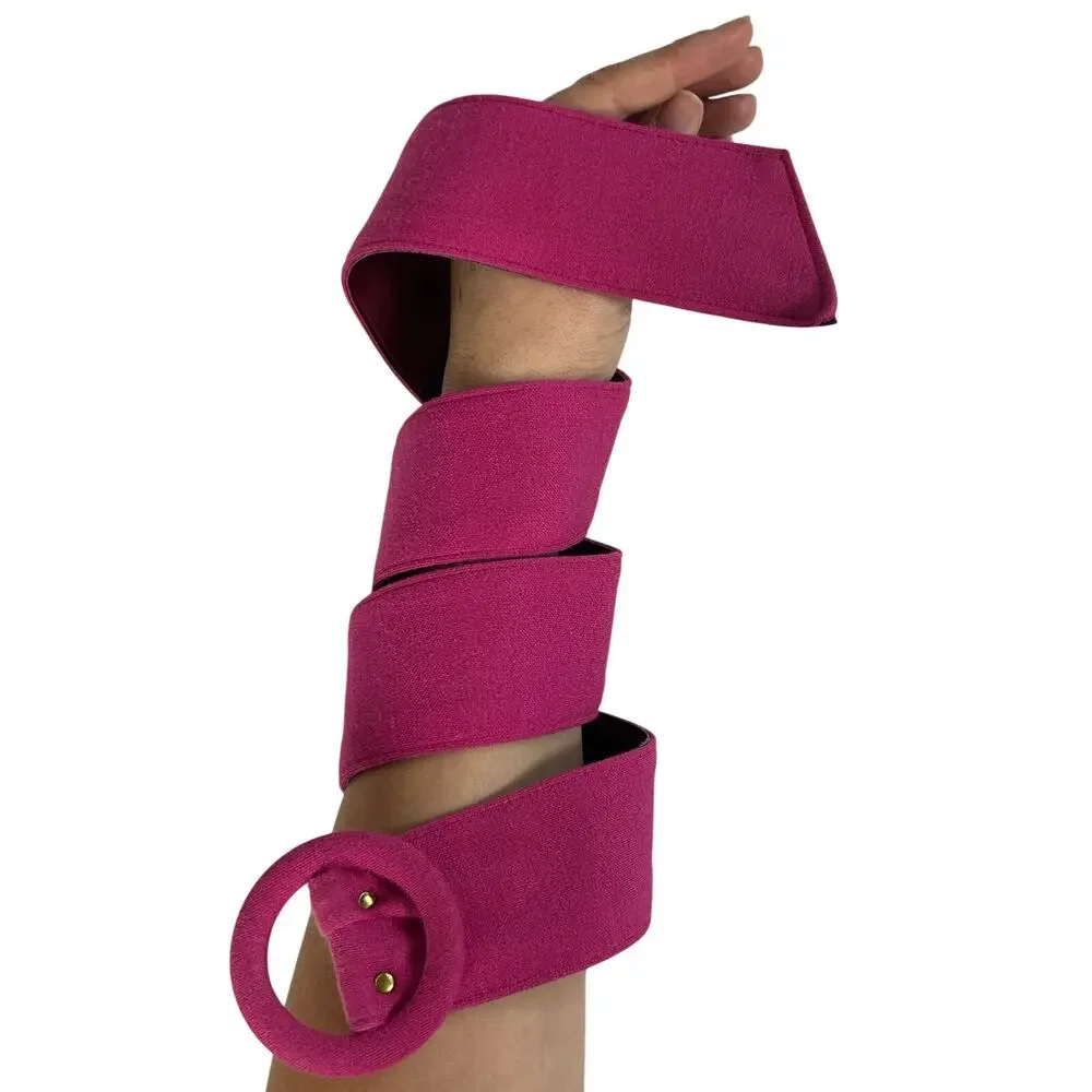 Vtg Hot Pink Fabric- Waist Belt- Vtg Sz 12- Basics- Vibrant Minimalist- 36